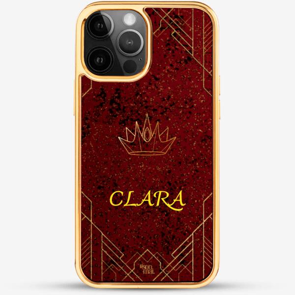 24k Gold Custom iPhone Case - Love Season with Crown