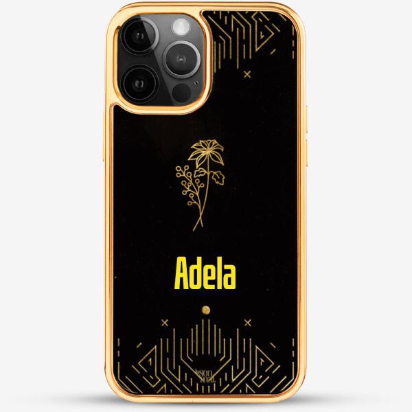 24k Gold Custom iPhone Case - December Flower
