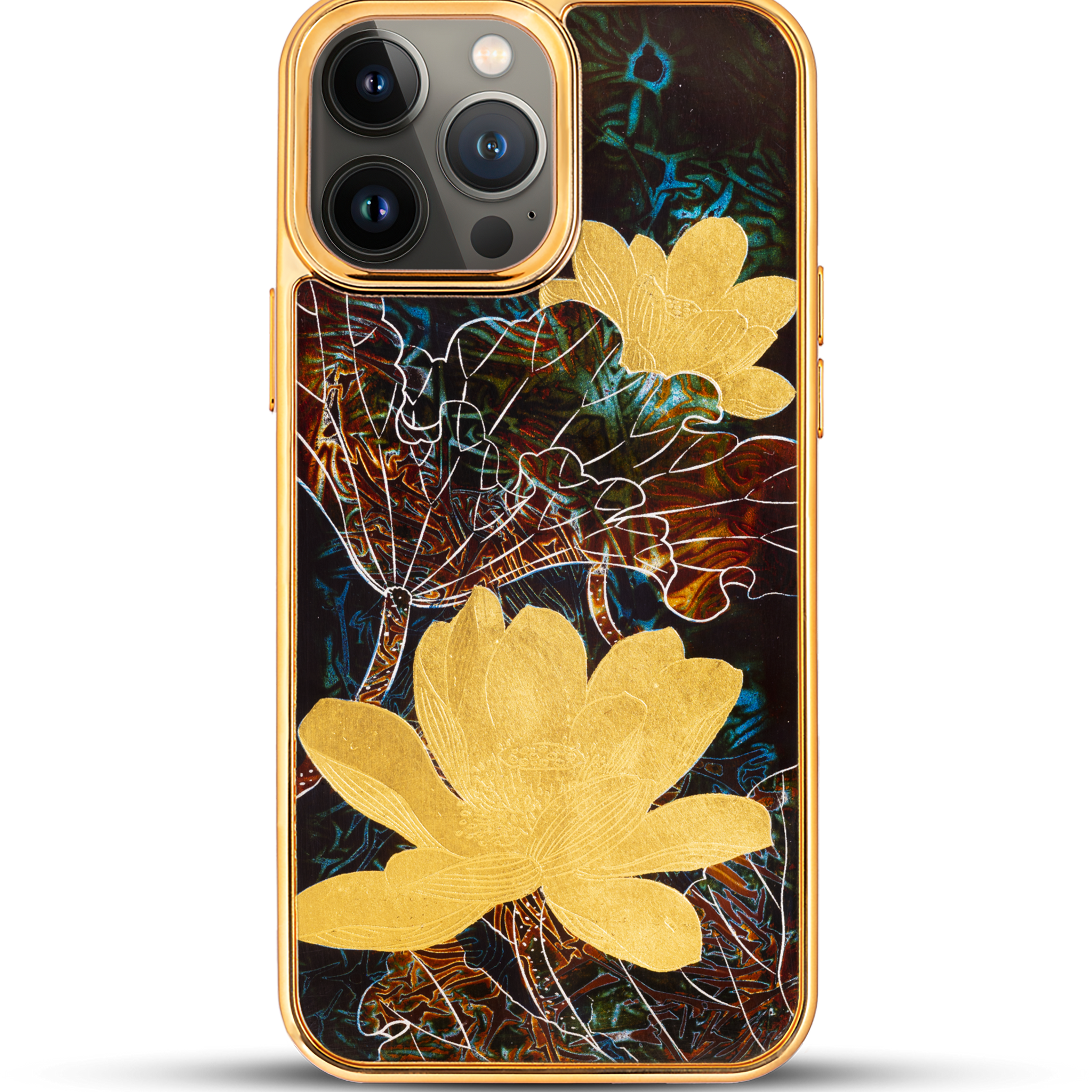 iPhone 14 Pro Max - Golden Lotus In Jade Well