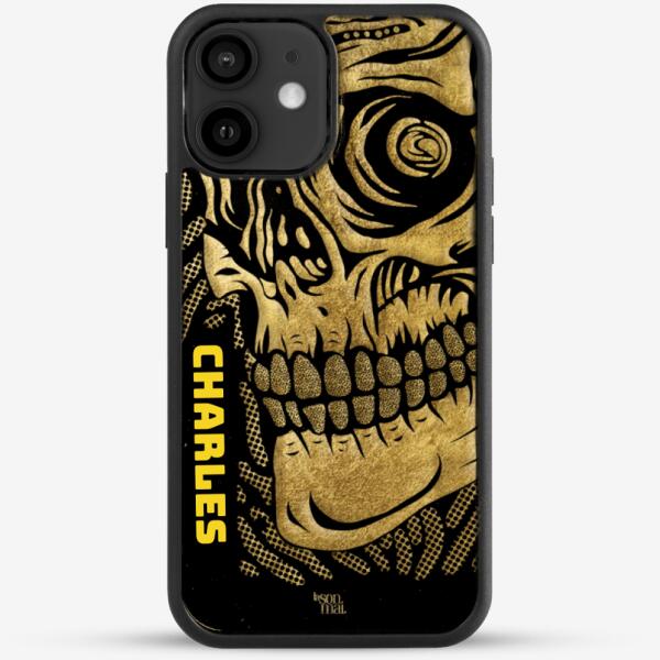 24k Gold Custom iPhone Case - Skull