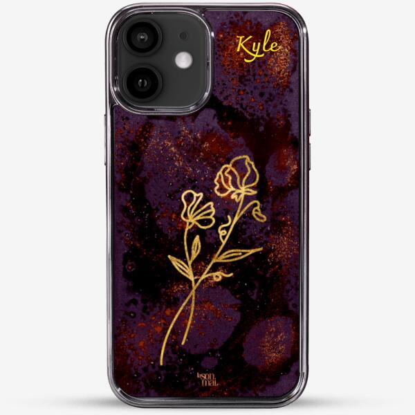 24k Gold Custom iPhone Case - November Flower