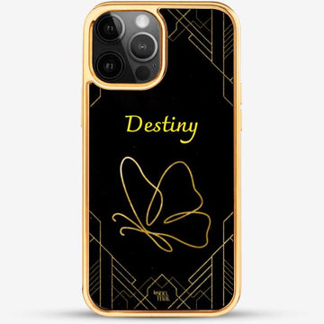 24k Gold Custom iPhone Case - Silent Night Butterfly