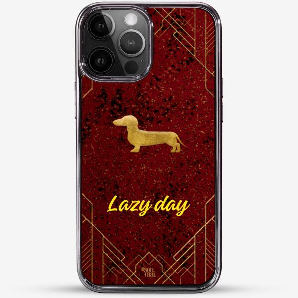 24k Gold Custom iPhone Case - Love Season Dog