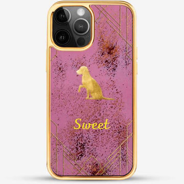 24k Gold Custom iPhone Case - Sweet Kiss Dog