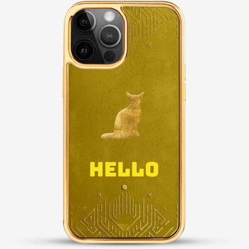 24k Gold Custom iPhone Case - Moonlight Sonata Cat