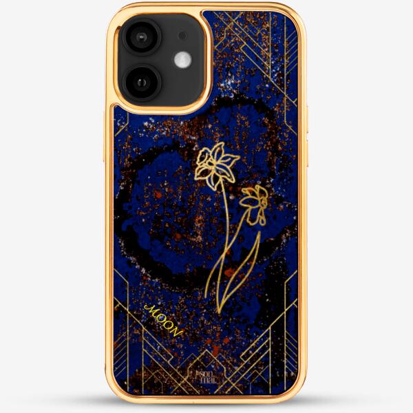 24k Gold Custom iPhone Case - March Flower