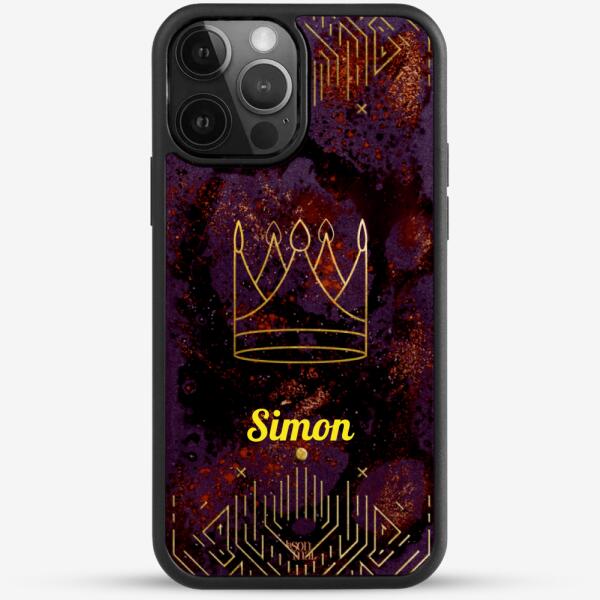 24k Gold Custom iPhone Case - Berry Sunset with Crown