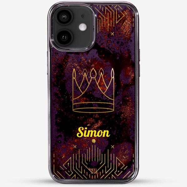 24k Gold Custom iPhone Case - Berry Sunset with Crown