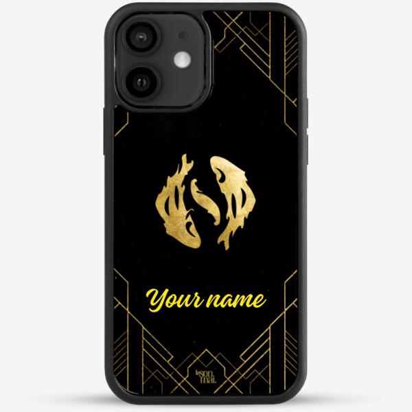 24k Gold Custom iPhone Case - Pisces Zodiac Sign