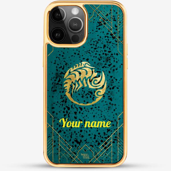 24k Gold Custom iPhone Case - Scorpio Zodiac Sign