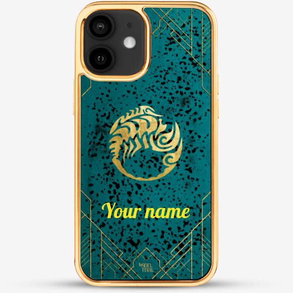 24k Gold Custom iPhone Case - Scorpio Zodiac Sign