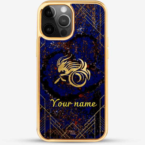 24k Gold Custom iPhone Case - Capricorn Zodiac Sign