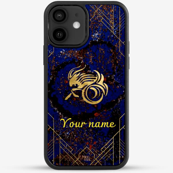 24k Gold Custom iPhone Case - Capricorn Zodiac Sign