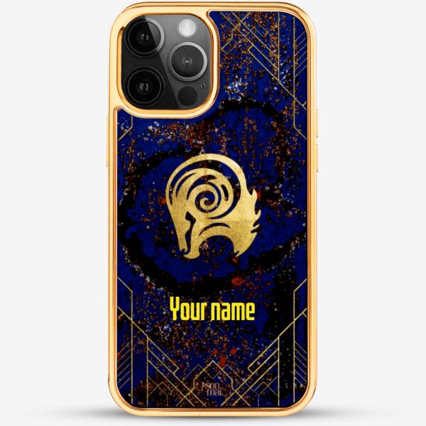 24k Gold Custom iPhone Case - Aries Zodiac Sign