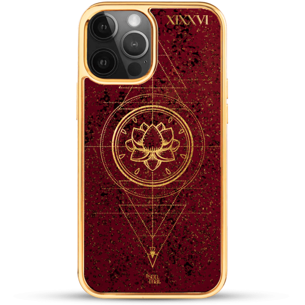 24k Gold Custom iPhone Case - Lotus Flower 2