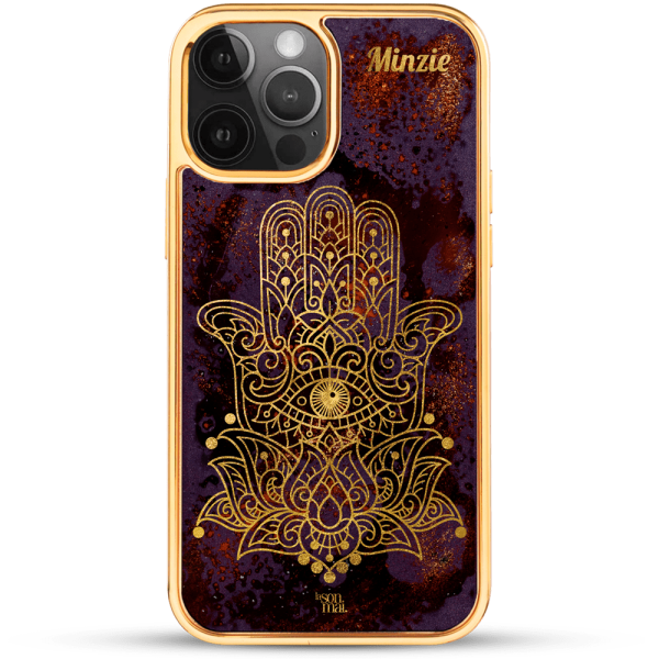 24k Gold Custom iPhone Case - Hamsa Hand 3