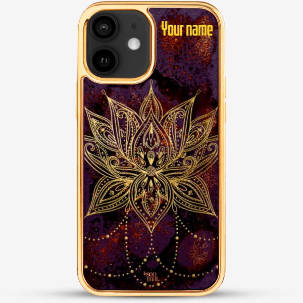 24k Gold Custom iPhone Case - Lotus Flower
