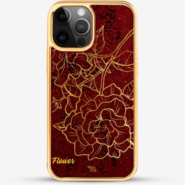 24k Gold Custom iPhone Case - Flower 2
