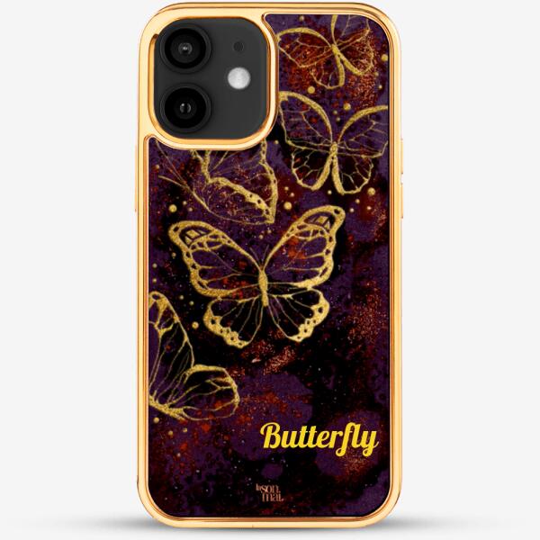 24k Gold Custom iPhone Case - Butterfly