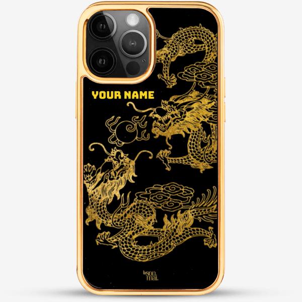24k Gold Custom iPhone Case - Asian Dragon
