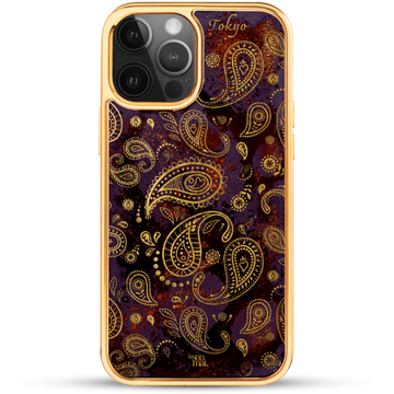24k Gold Custom iPhone Case - Paisley